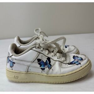 Handpainted Nike Air Force 1 Butterfly Edition Sneakers - Kids Size 3.5